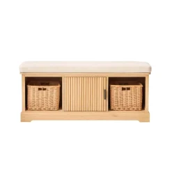 3S. x Home Le Banc CHIBA 1 porte et 2 rangements au style scandinave New