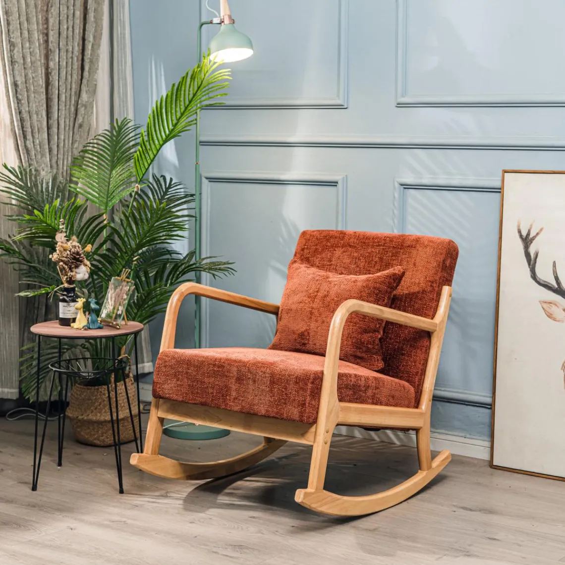 3S. x Home Le fauteuil à bascule DIANA avec son design scandinave rouge Hot