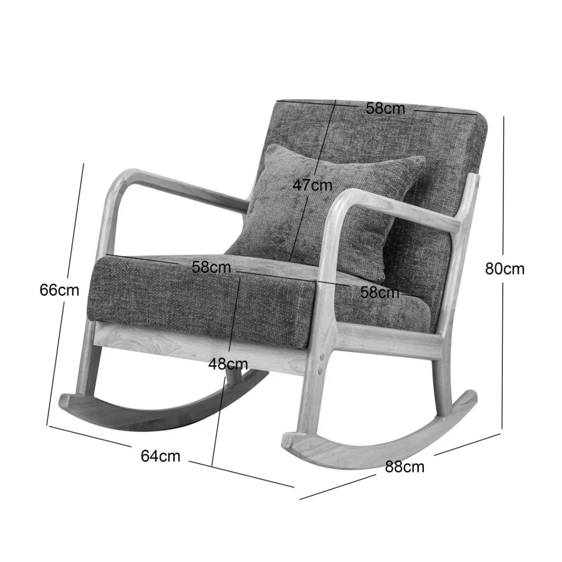 3S. x Home Le fauteuil à bascule DIANA avec son design scandinave rouge Hot