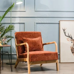 3S. x Home Le fauteuil de salon OHAMA avec son design scandinave rouge Outlet