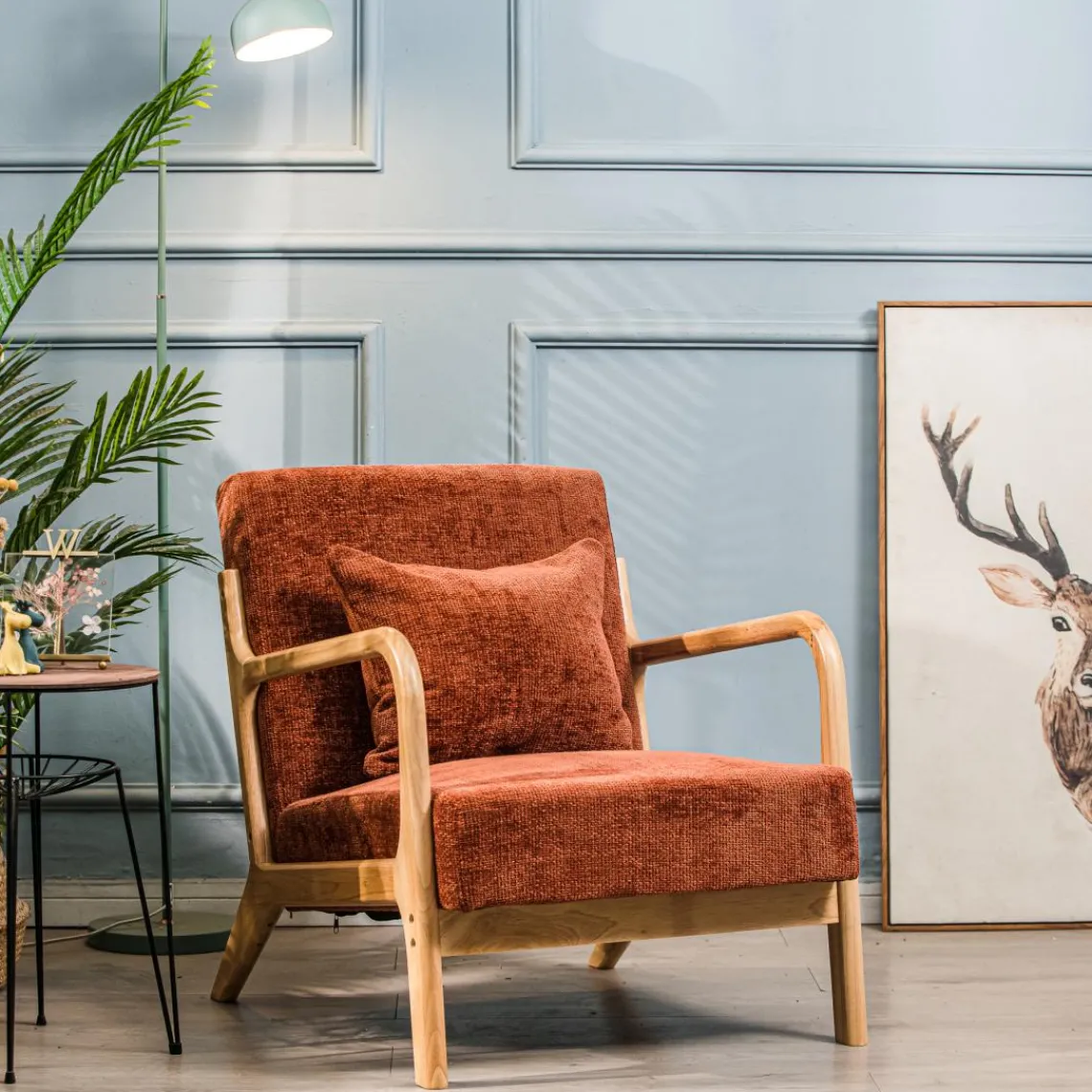 3S. x Home Le fauteuil de salon OHAMA avec son design scandinave rouge Outlet