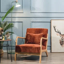3S. x Home Le fauteuil de salon OHAMA avec son design scandinave rouge Outlet