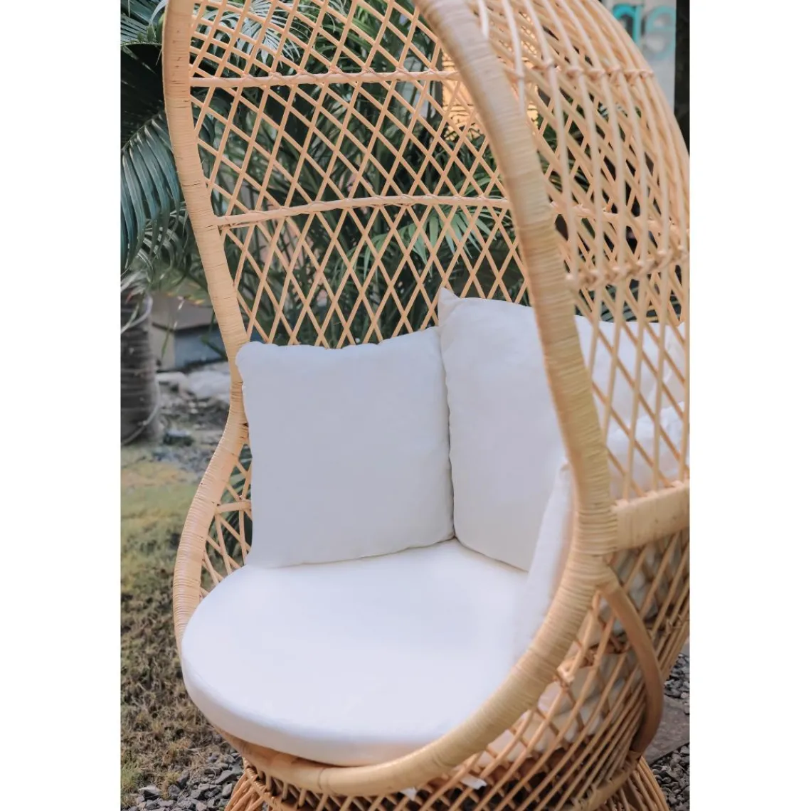 3S. x Home Le Fauteuil MANADO design scandinave épuré assise en rotin naturel et tissu etanche Hot