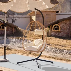 3S. x Home Le fauteuil suspendu VENICE style scandinave marron New