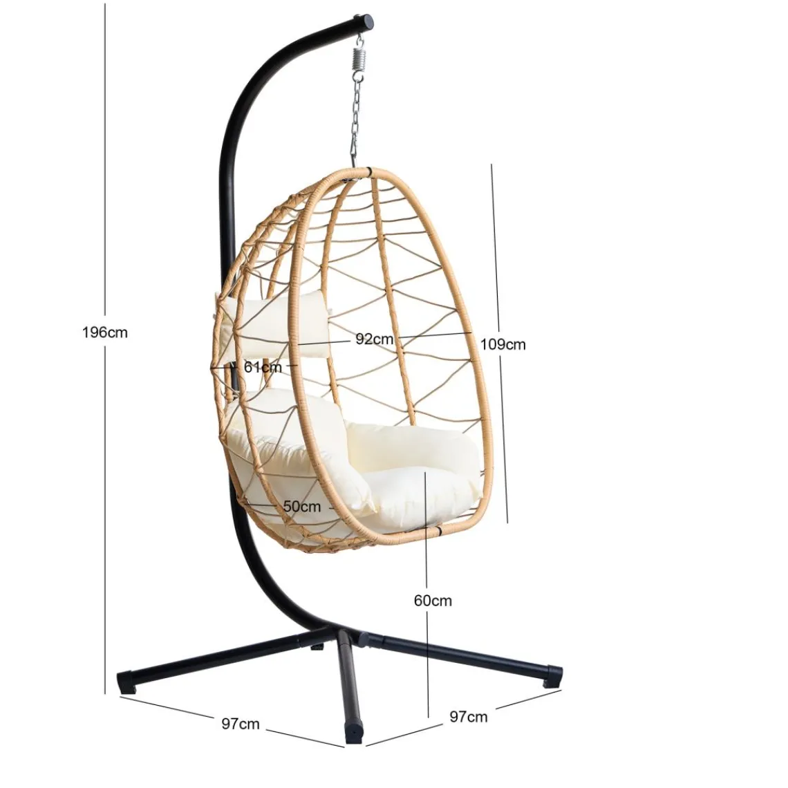 3S. x Home Le fauteuil suspendu VENICE style scandinave marron New