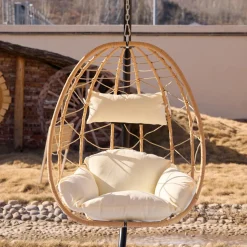 3S. x Home Le fauteuil suspendu VENICE style scandinave marron New