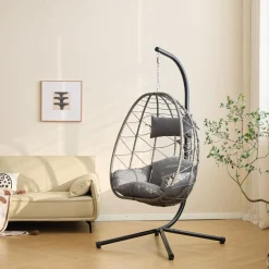 3S. x Home Le fauteuil suspendu VENICE style scandinave en rotin et en métal Hot