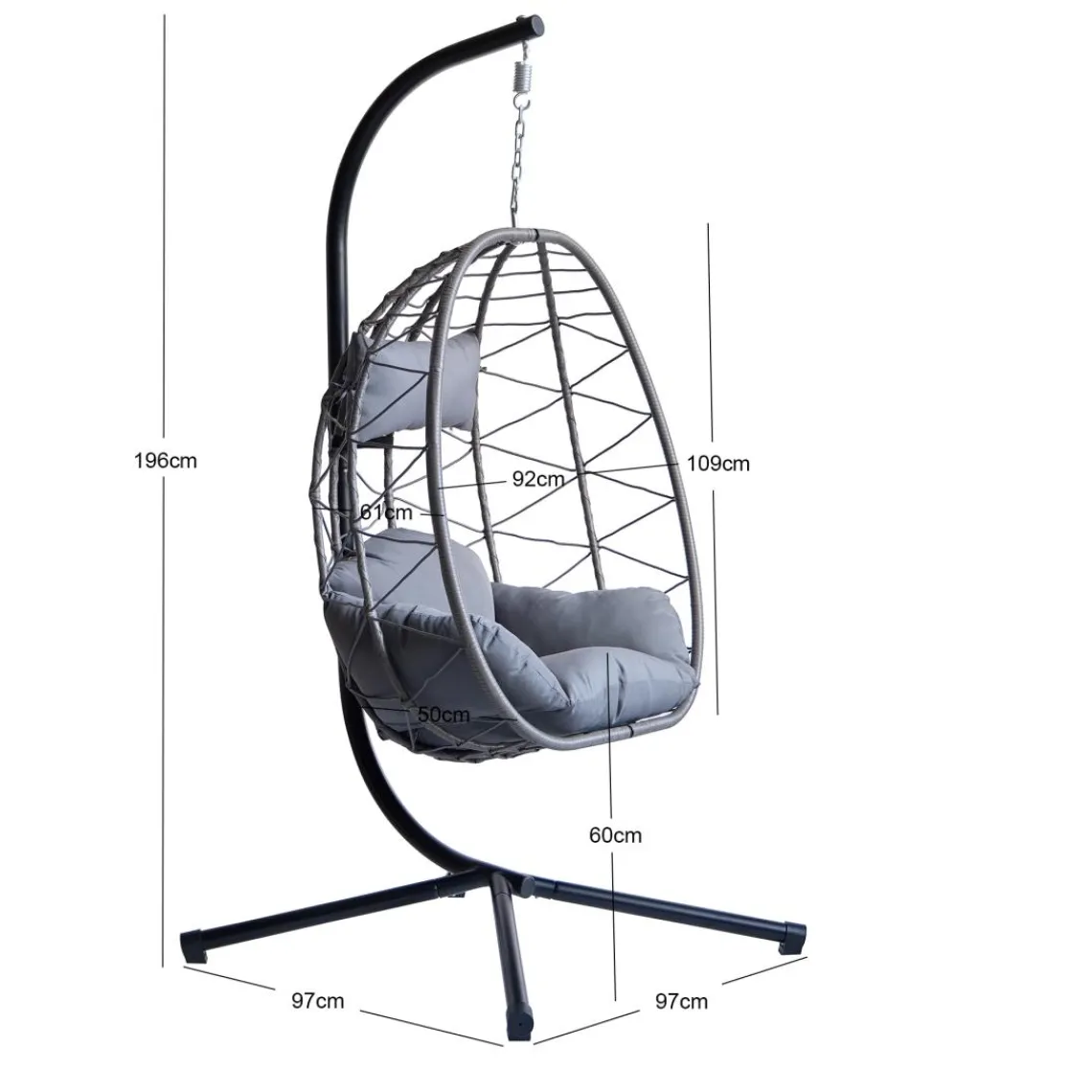 3S. x Home Le fauteuil suspendu VENICE style scandinave en rotin et en métal Hot