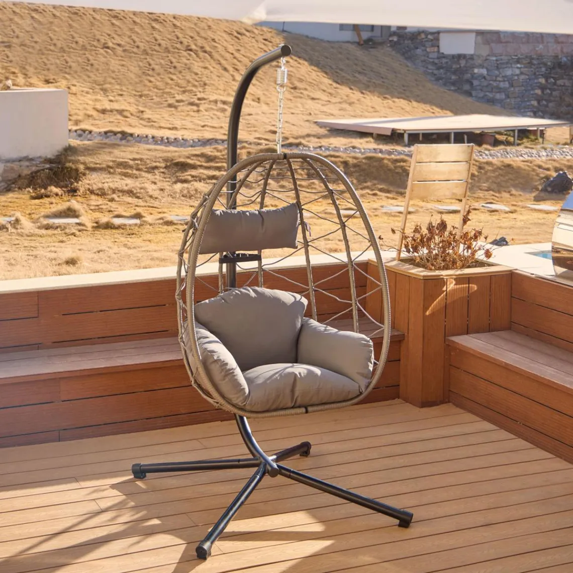 3S. x Home Le fauteuil suspendu VENICE style scandinave en rotin et en métal Hot