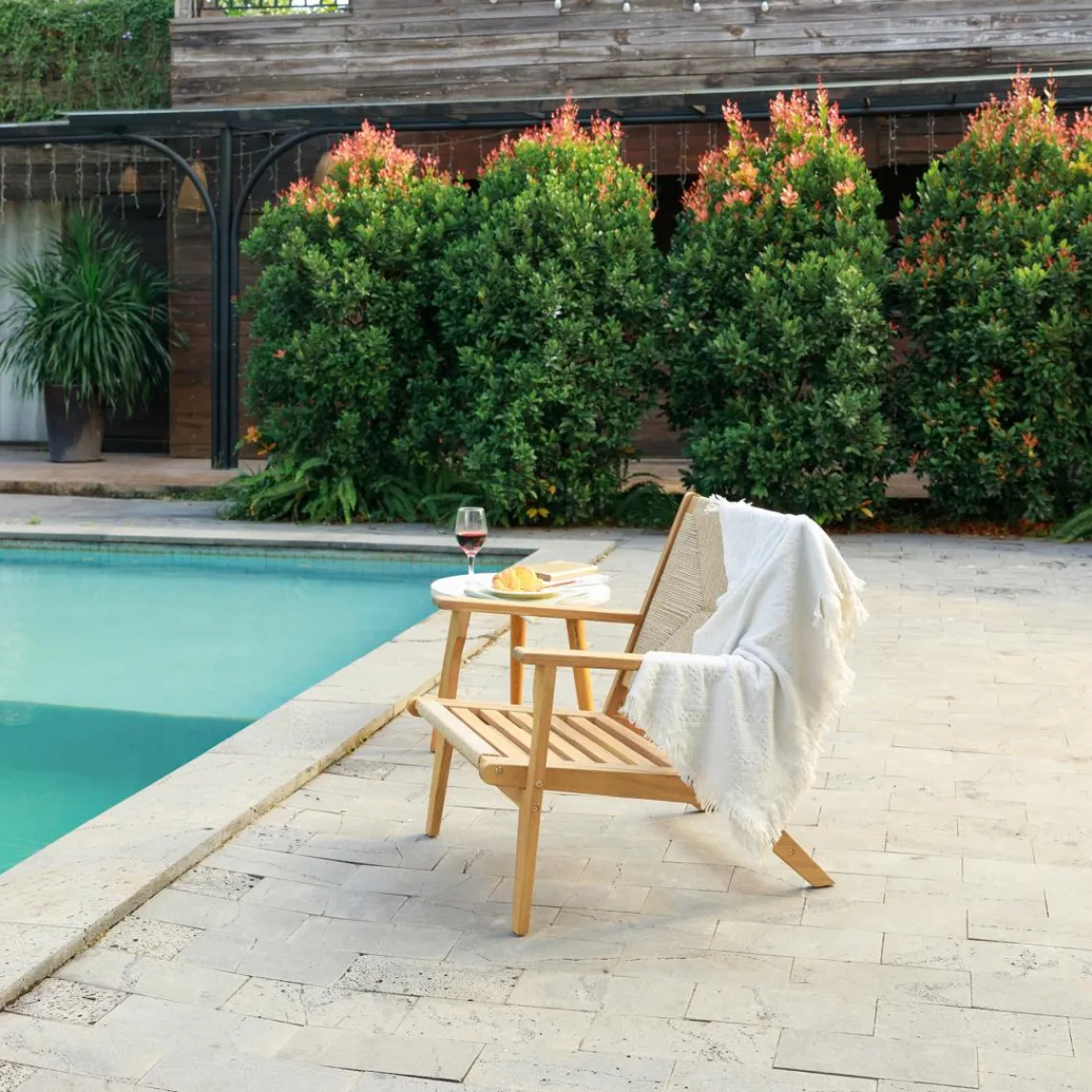 3S. x Home Le fauteuil VALDIVIA design scandinave en acacia massif et en corde esthétique intemporel Hot