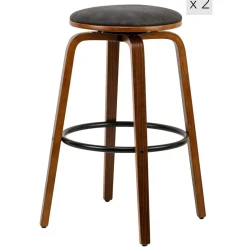 3S. x Home Le lot de tabouret de bar MORENO design industriel élégant assise garnie de mousse ultra-dense Outlet