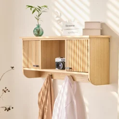 3S. x Home Le Porte-Manteau mural en bois 2 Portes Style Japandi 2 Crochets KONDO style scandinave pour une touche de modernité et d'élégance Discount