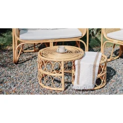 3S. x Home Le set de tables basses SALAWATI design épuré et sa structure en rotin Sale