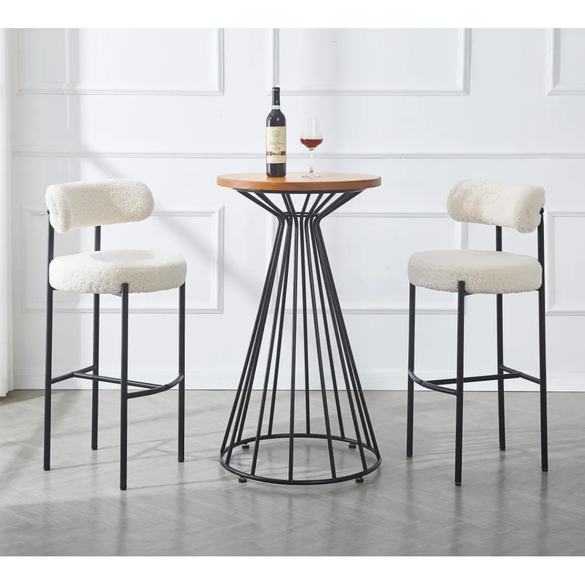 3S. x Home Le tabouret de bar LARS design scandinave élégant assise garnie premium avec une mousse ultra-dense Best
