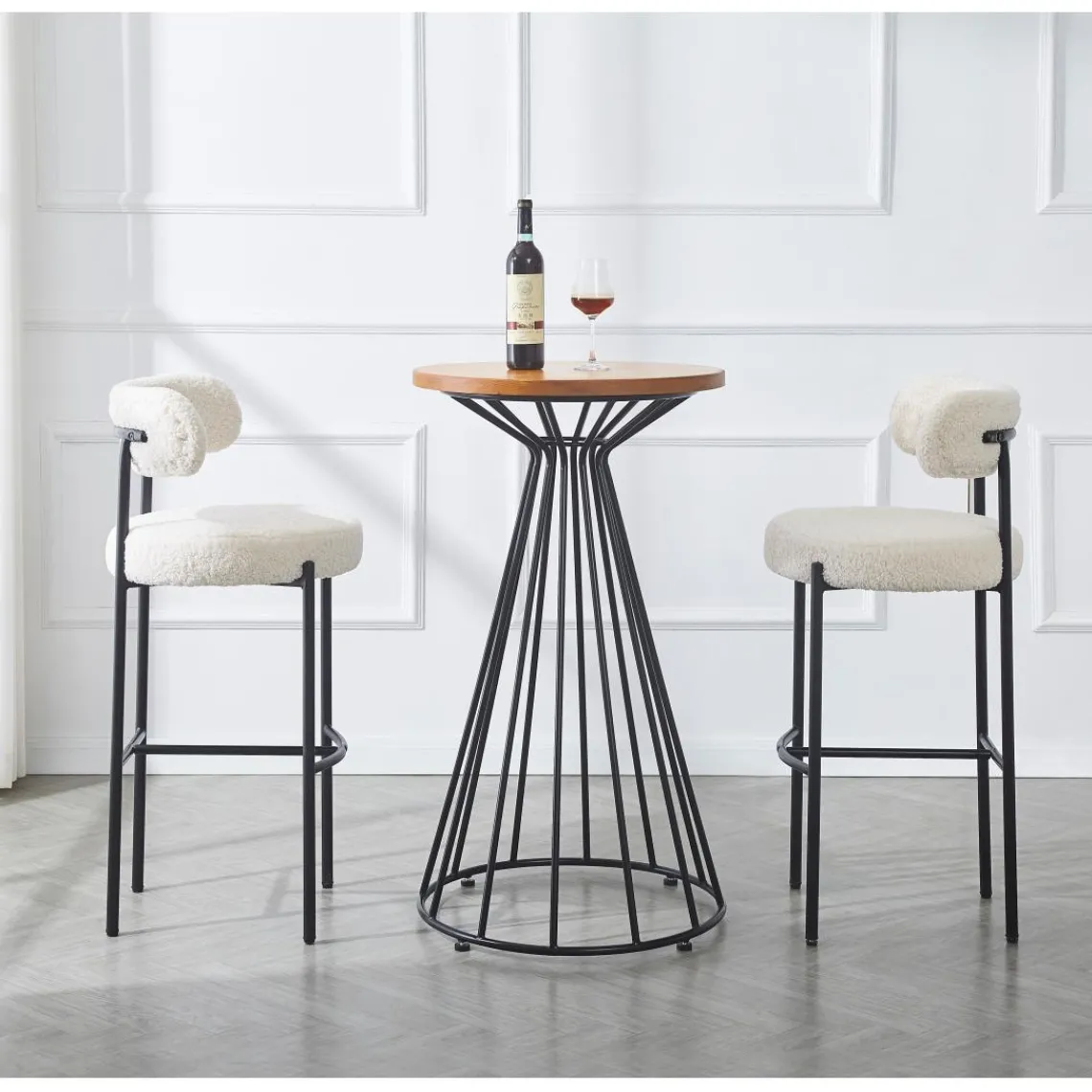 3S. x Home Le tabouret de bar LARS design scandinave élégant assise garnie premium avec une mousse ultra-dense Best