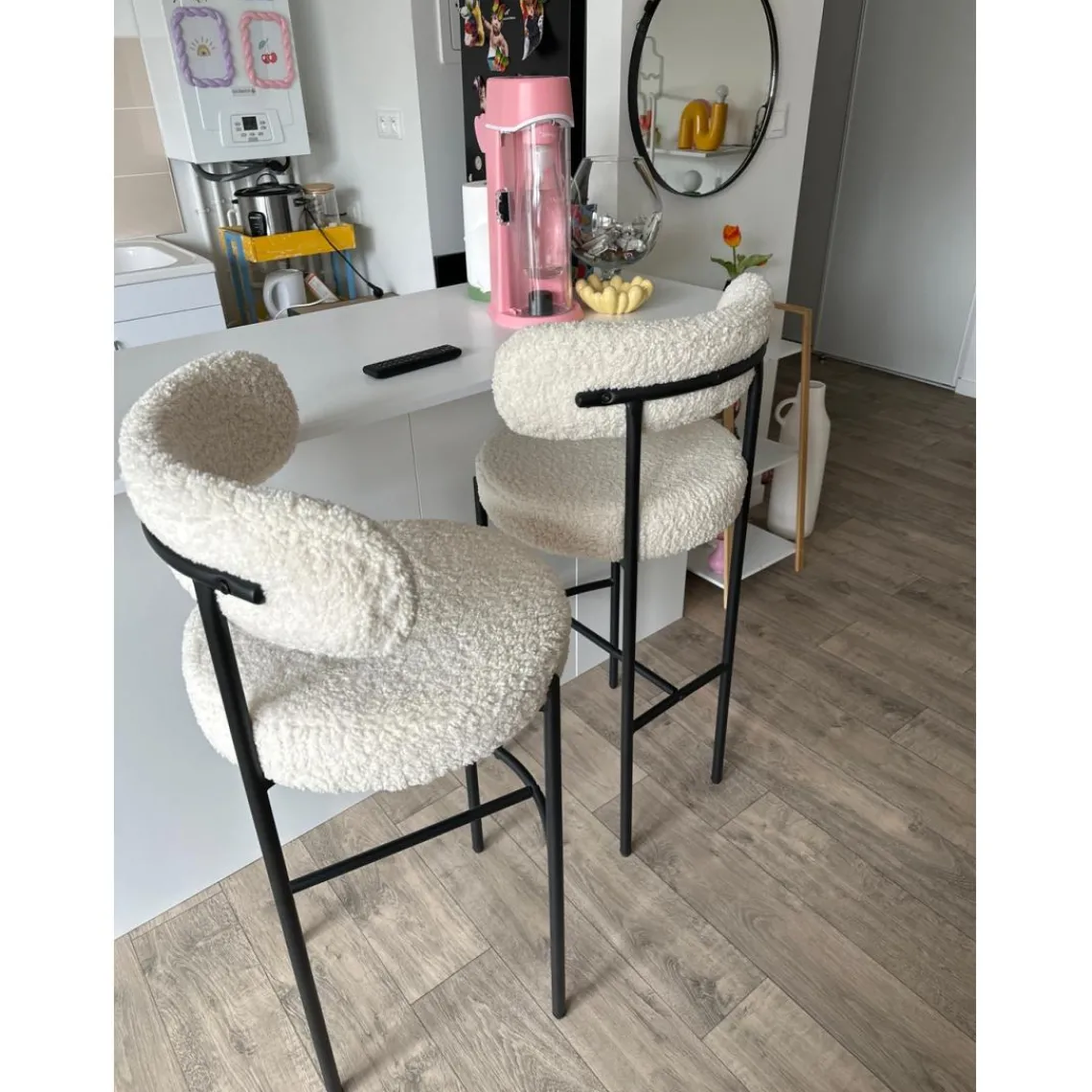 3S. x Home Le tabouret de bar LARS design scandinave élégant assise garnie premium avec une mousse ultra-dense Best