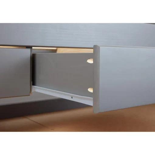 3S. x Home Lit à rangement 90 x 200 cm Pin Massif Gris Best