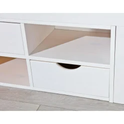 3S. x Home Lit à Rangements en Pin Massif Blanc Hot