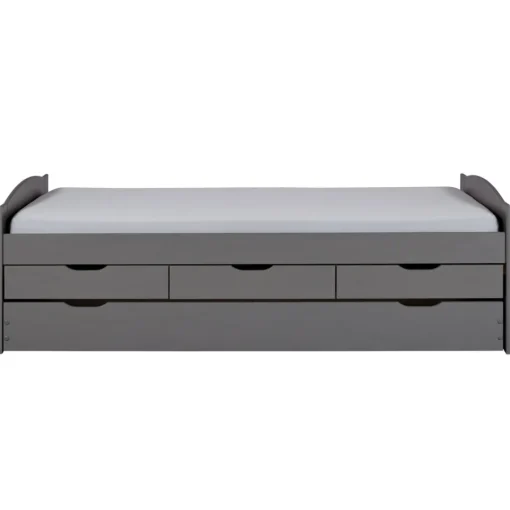 3S. x Home Lit à Tiroirs 90x200cm Gris LENA Outlet