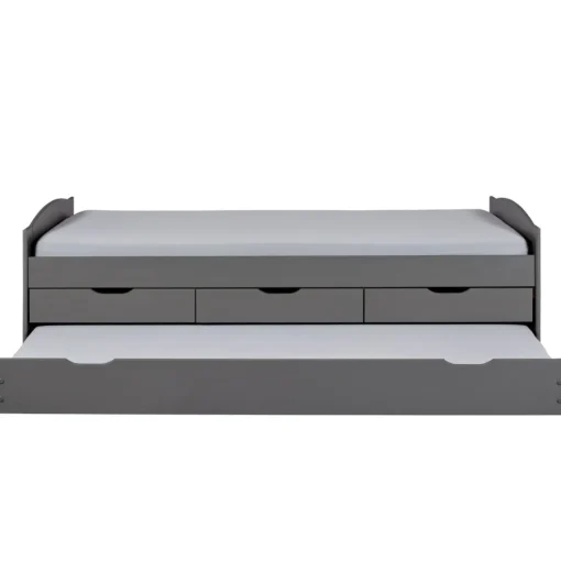 3S. x Home Lit à Tiroirs 90x200cm Gris LENA Outlet