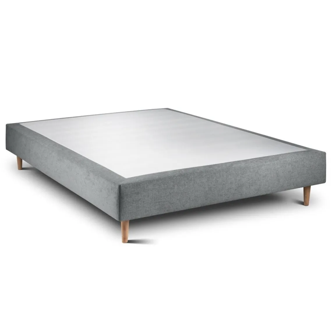 Wtb Lit avec tête de lit capitonnee tissu et sommier gris anthracite Hot