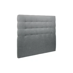 Wtb Lit avec tête de lit capitonnee tissu et sommier gris anthracite Hot