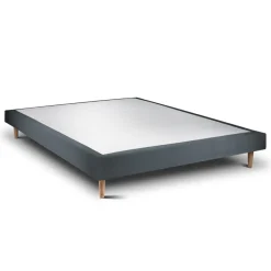 Wtb Lit avec tête de lit capitonnee velours et sommier tapissier gris anthracite Best