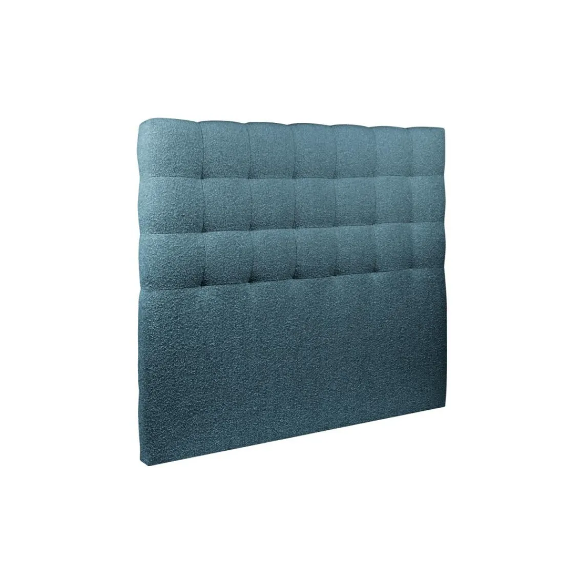 Wtb Lit avec tête de lit capitonnee bouclette et sommier tapissier Bleu Online