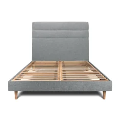 Wtb Lit avec tête de lit lignes tissu et sommier kit gris anthracite Best