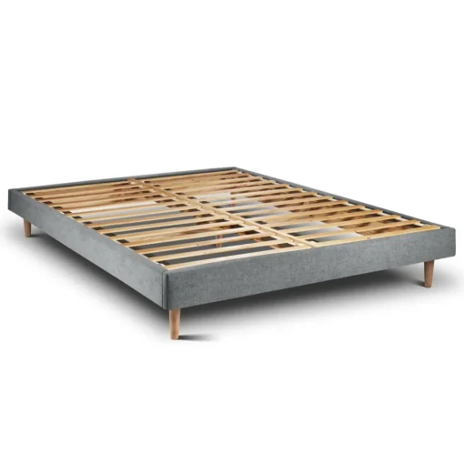 Wtb Lit avec tête de lit lignes tissu et sommier kit gris anthracite Best