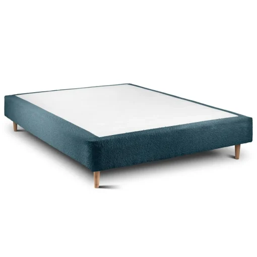 Wtb Lit avec tête de lit tapissier bouclette et sommier Bleu Online
