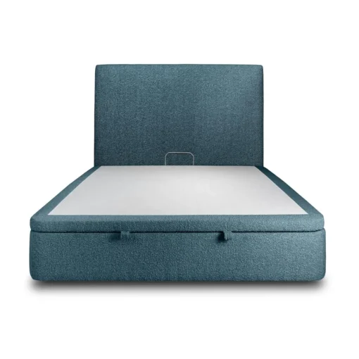 Sommeil de Plomb Lit coffre avec tête de lit tapissier Bouclette Bleu Clearance