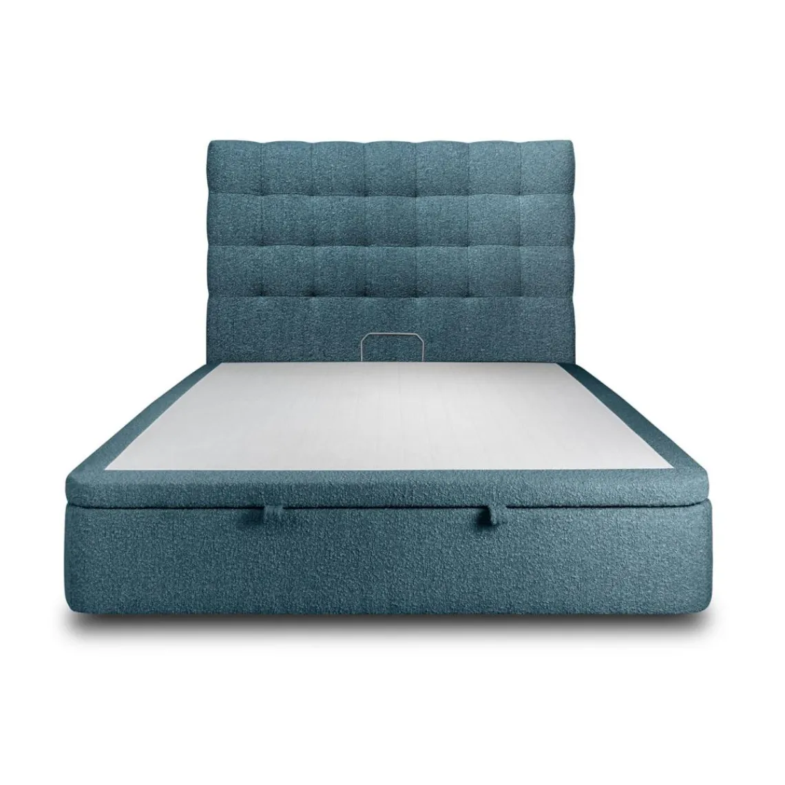 Sommeil de Plomb Lit coffre avec tête de lit capitonnee Bouclette Bleu Discount