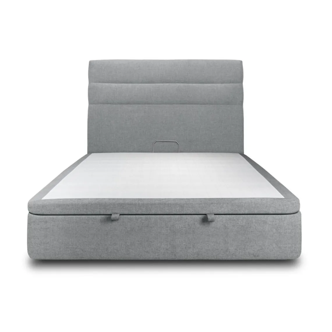 Sommeil de Plomb Lit coffre avec tête de lit lignes Tissu Gris anthracite