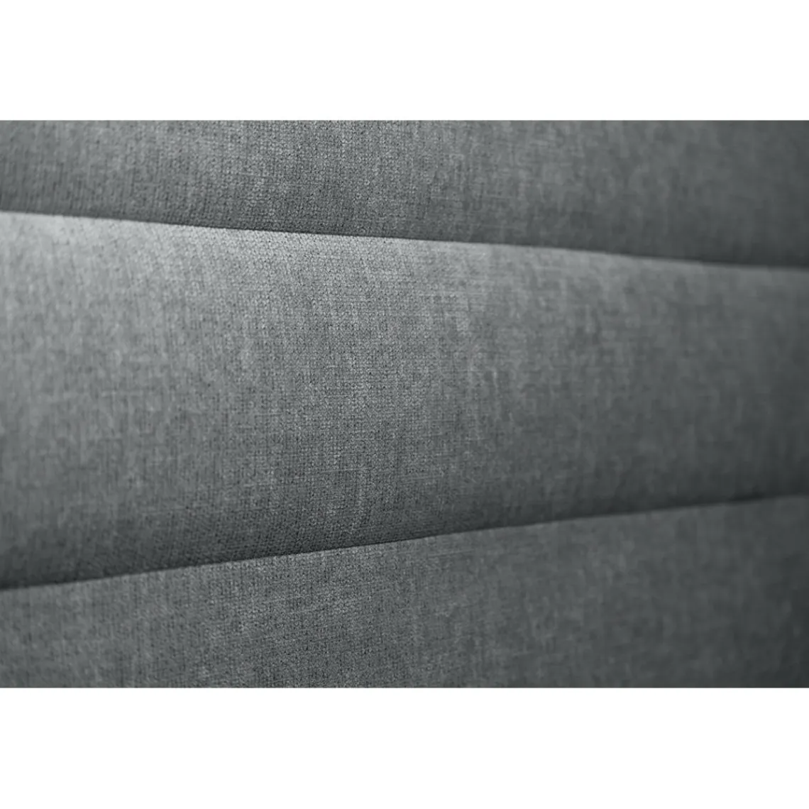 Sommeil de Plomb Lit coffre avec tête de lit lignes Tissu Gris anthracite