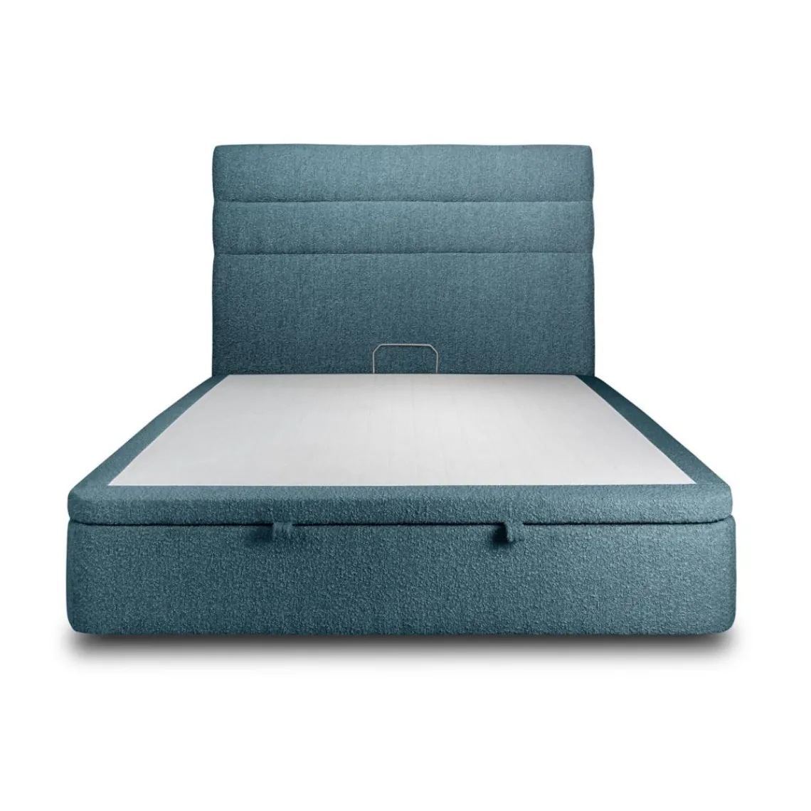 Sommeil de Plomb Lit coffre avec tête de lit lignes Bouclette Bleu Discount