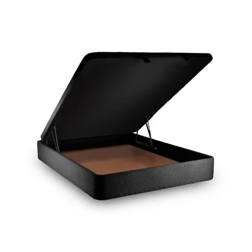 Wtb Lit coffre avec tête de lit capitonnee Bouclette Noir