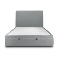 Sommeil de Plomb Lit coffre avec tête de lit tapissier Tissu Gris anthracite Sale