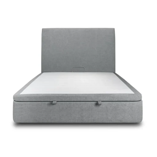 Sommeil de Plomb Lit coffre avec tête de lit tapissier Tissu Gris anthracite Sale