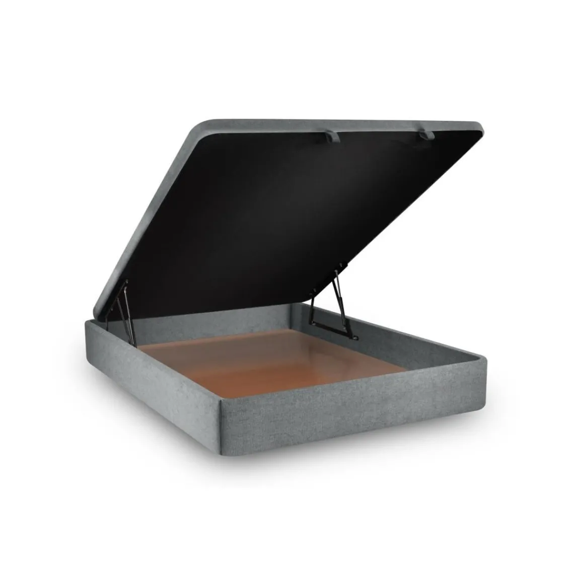 Sommeil de Plomb Lit coffre avec tête de lit tapissier Tissu Gris anthracite Sale