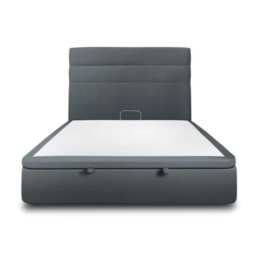 Sommeil de Plomb Lit coffre avec tête de lit lignes Velours Gris anthracite Hot