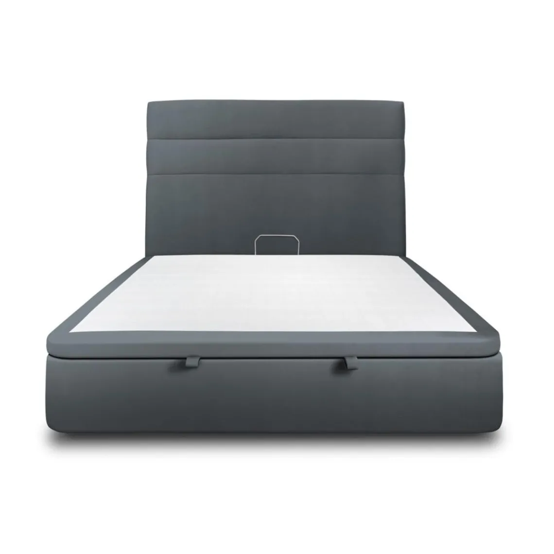 Sommeil de Plomb Lit coffre avec tête de lit lignes Velours Gris anthracite Hot
