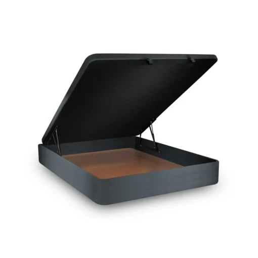Sommeil de Plomb Lit coffre avec tête de lit lignes Velours Gris anthracite Hot