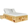 3S. x Home Lit en Pin Massif avec tiroirs de rangement IRIVO bois Best