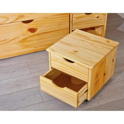 3S. x Home Lit en Pin Massif avec tiroirs de rangement IRIVO bois Best