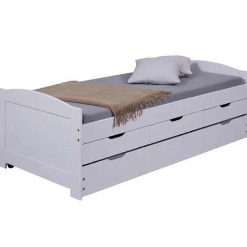 3S. x Home Lit en Pin Massif 90x190 ULLI Blanc Sale