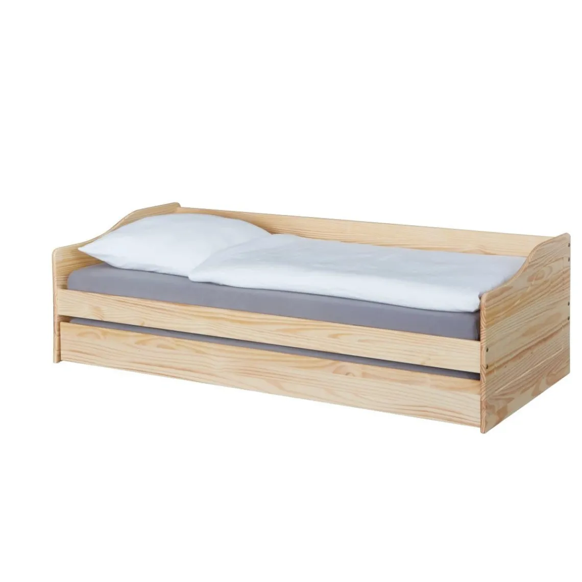 3S. x Home Lit Gigogne en Bois Massif Nature Marron Clearance