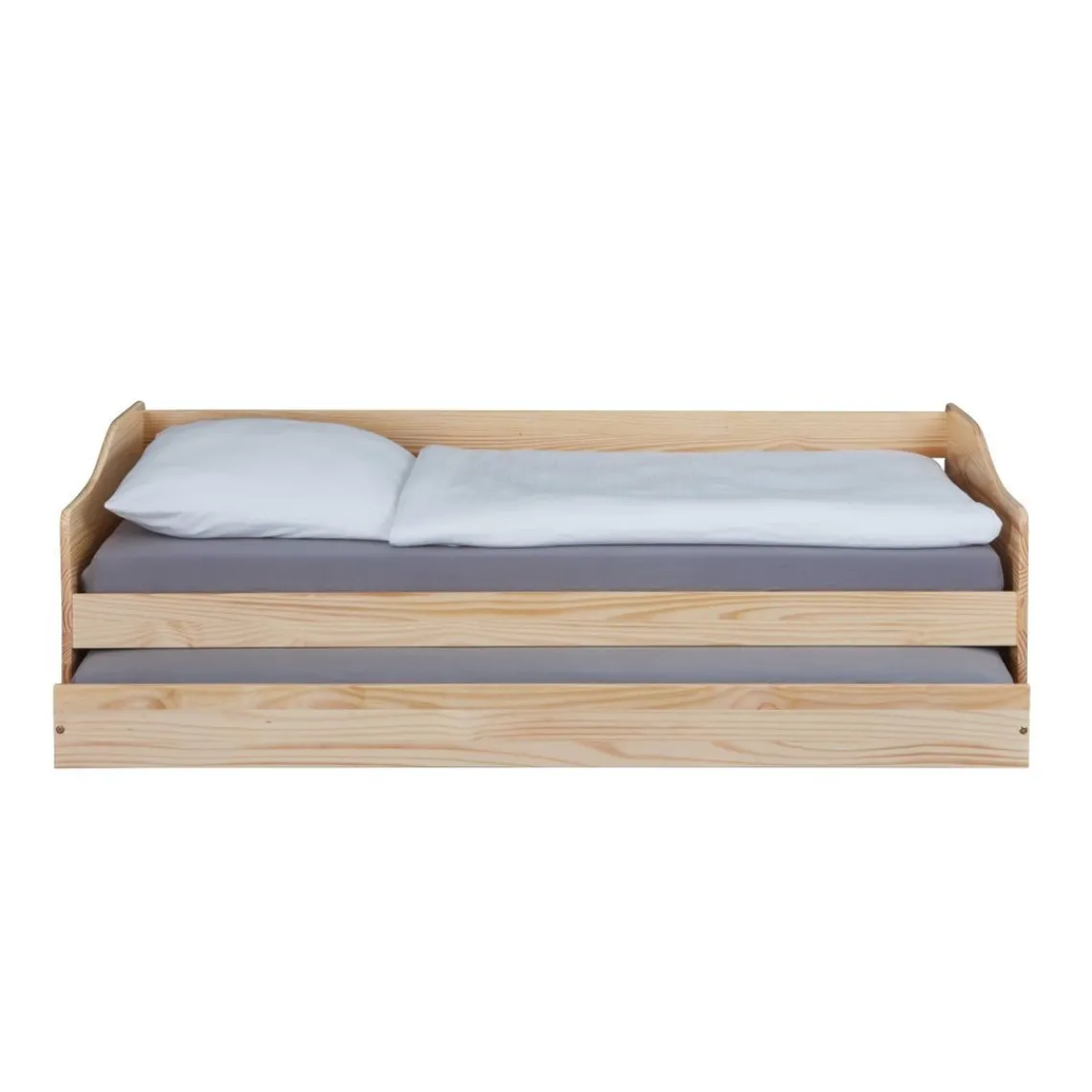 3S. x Home Lit Gigogne en Bois Massif Nature Marron Clearance