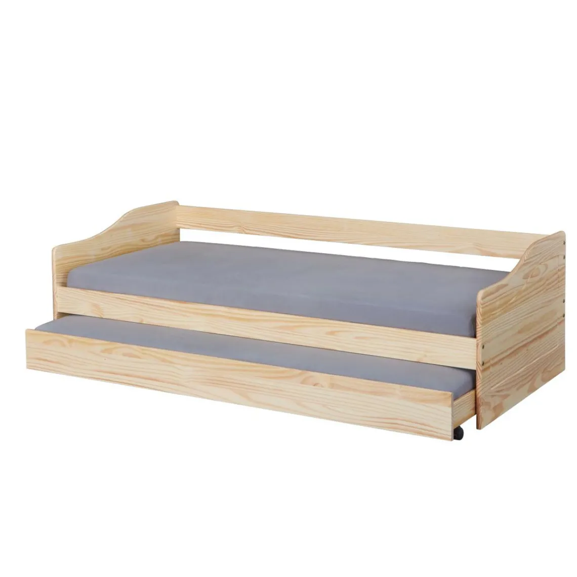 3S. x Home Lit Gigogne en Bois Massif Nature Marron Clearance