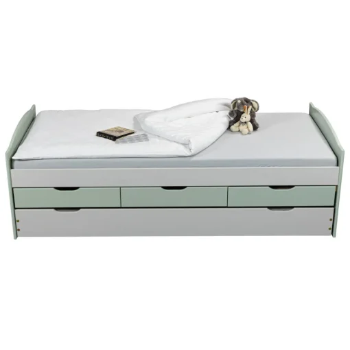 3S. x Home Lit Gigogne en Bois Massif Gris et Vert Sale